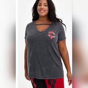 Torrid DC Comics Harley Quinn live fast die clown top size 3X